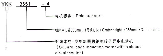 YKK系列(H355-1000)高压JR500M-6三相异步电机西安泰富西玛电机型号说明